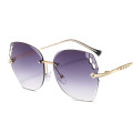 Frameless cut edge lenses Ocean color 2020 new arrivals unique fashion shades custom designer luxury sunglasses metal women 7202